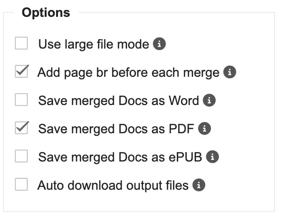 Merge Options