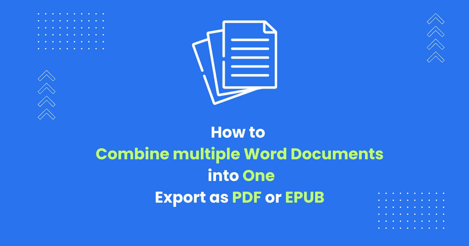 Learn how to combine multiple Word Documents into one, keep formatting and export as PDF