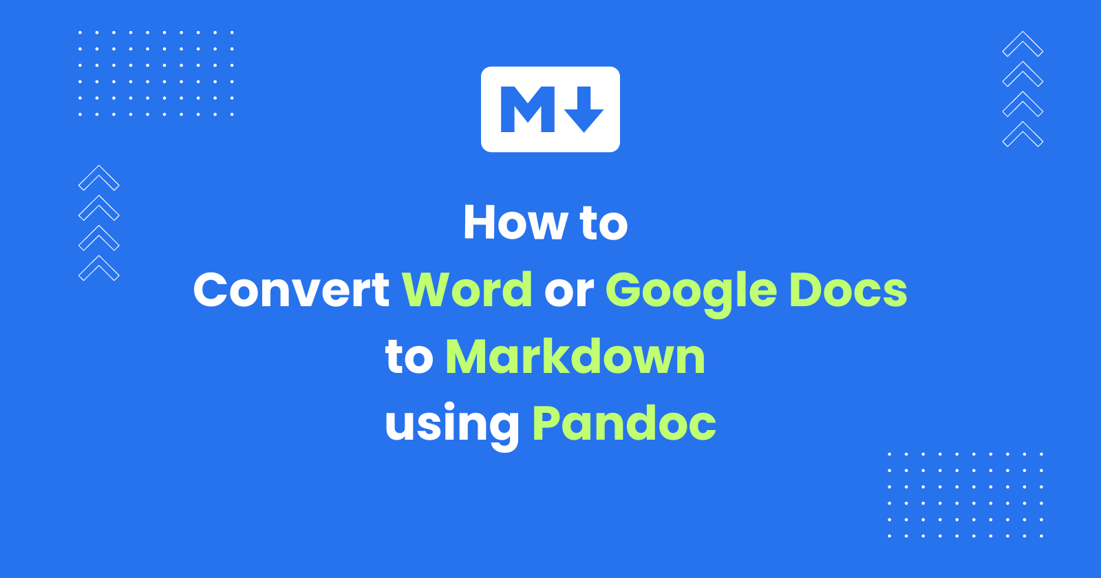 This tutorial teaches you how to convert Microsoft Word document into Markdown format using Pandoc.