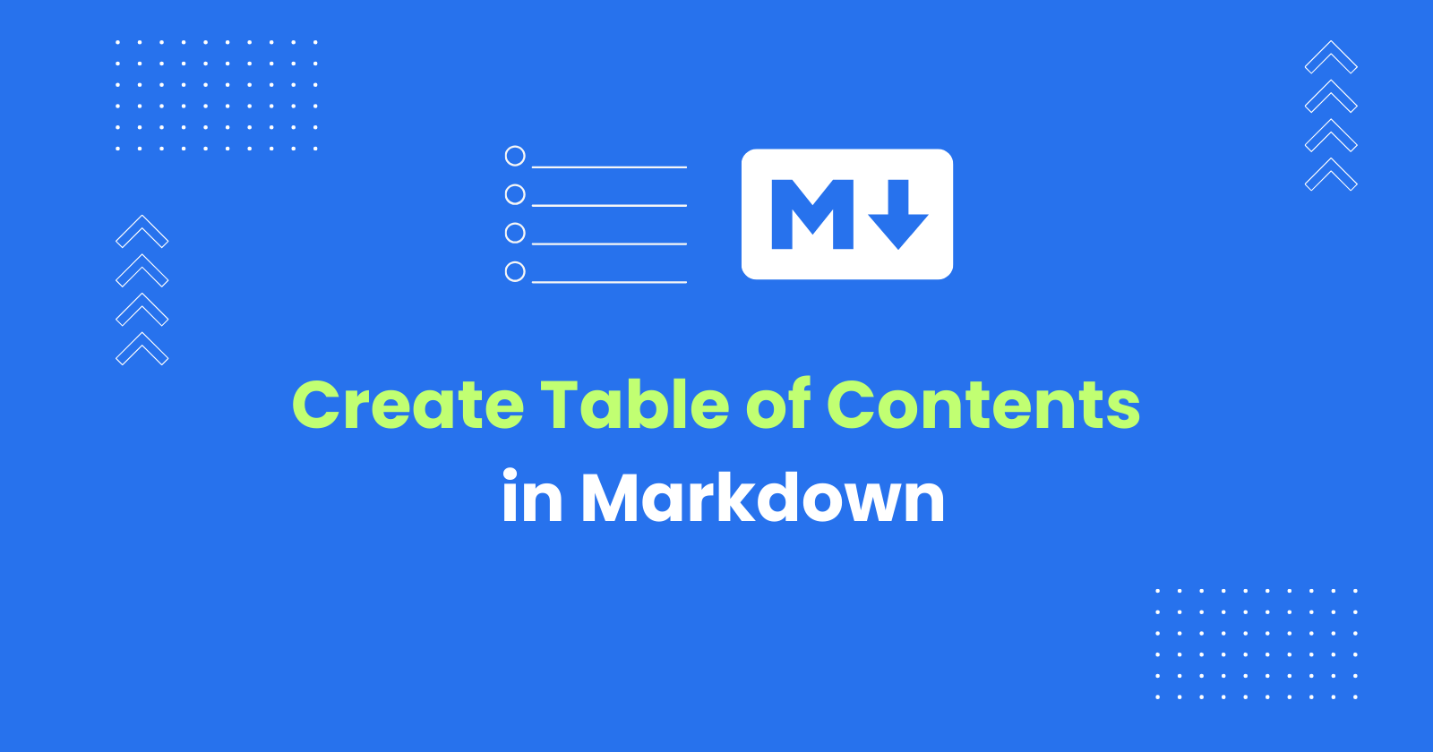 How to Create a Table of Contents in Markdown