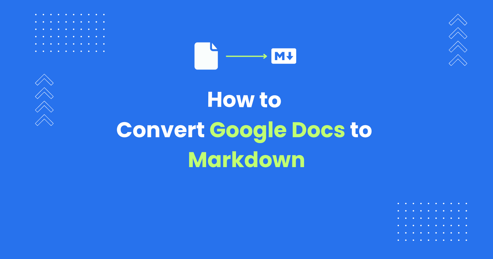 Convert Google Docs to Markdown