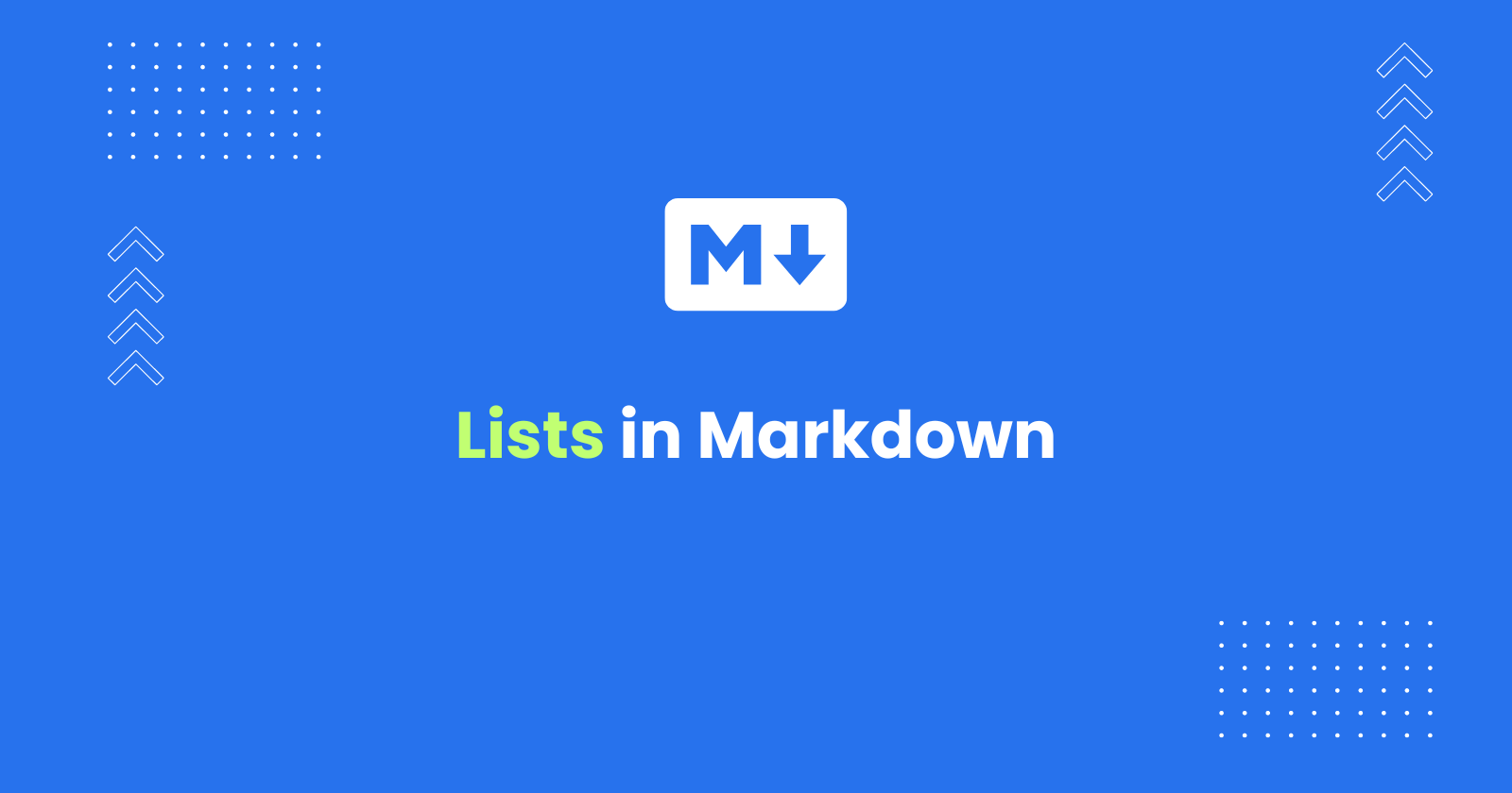 Lists in Markdown