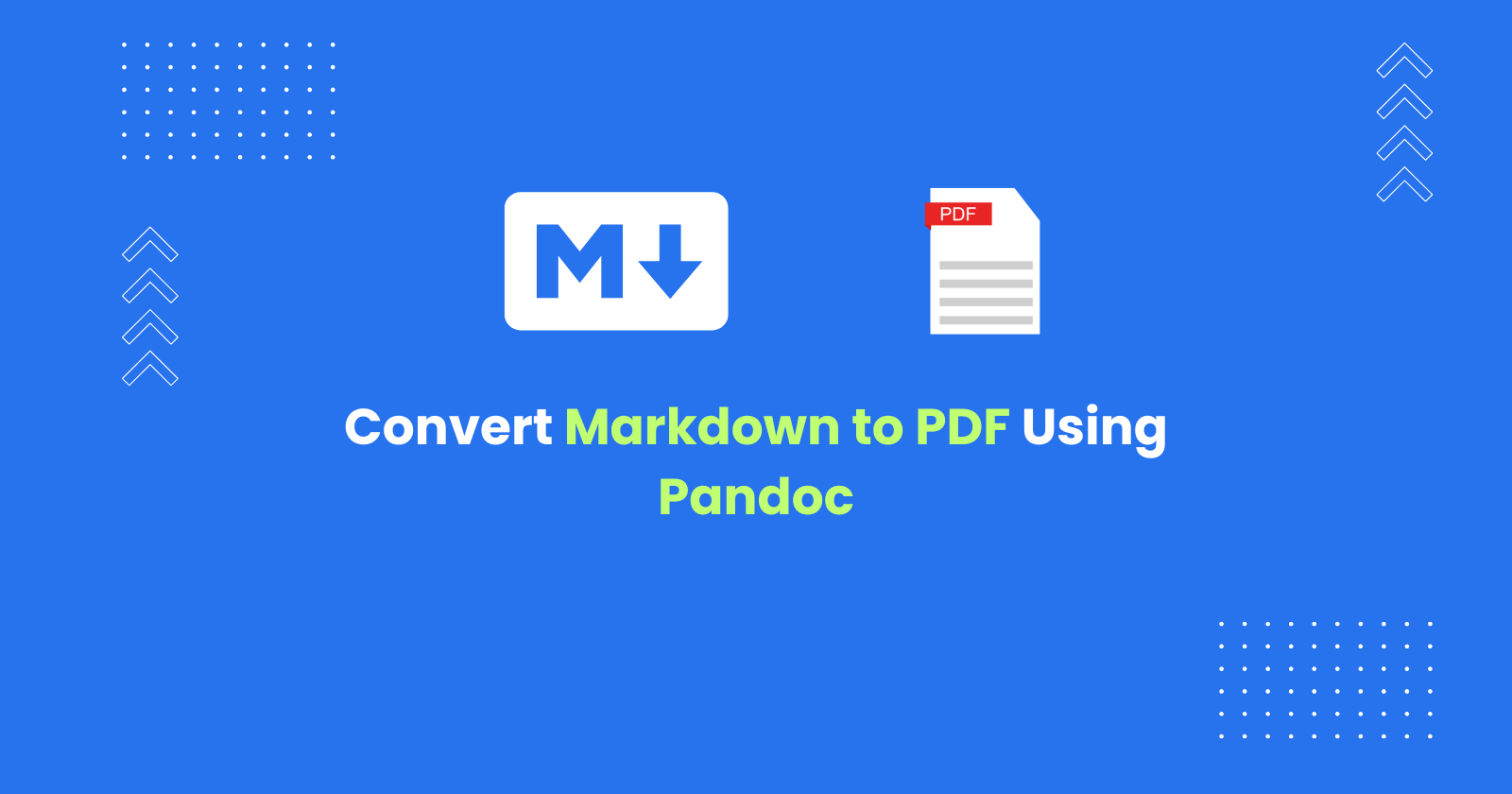 Convert Markdown to PDF using Pandoc