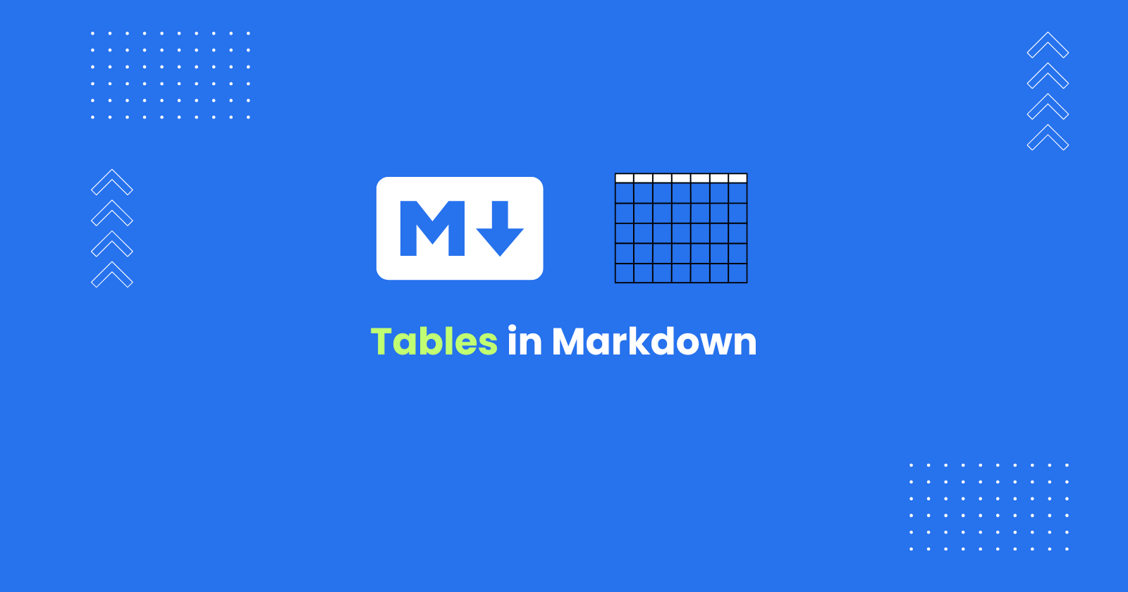 Tables in Markdown